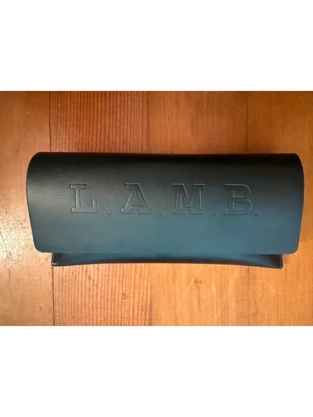 L.A.M.B. Black Leather Eyeglass Case with Cleaning Cloth